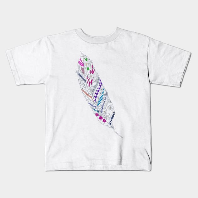 Feather Kids T-Shirt by wildmagnolia